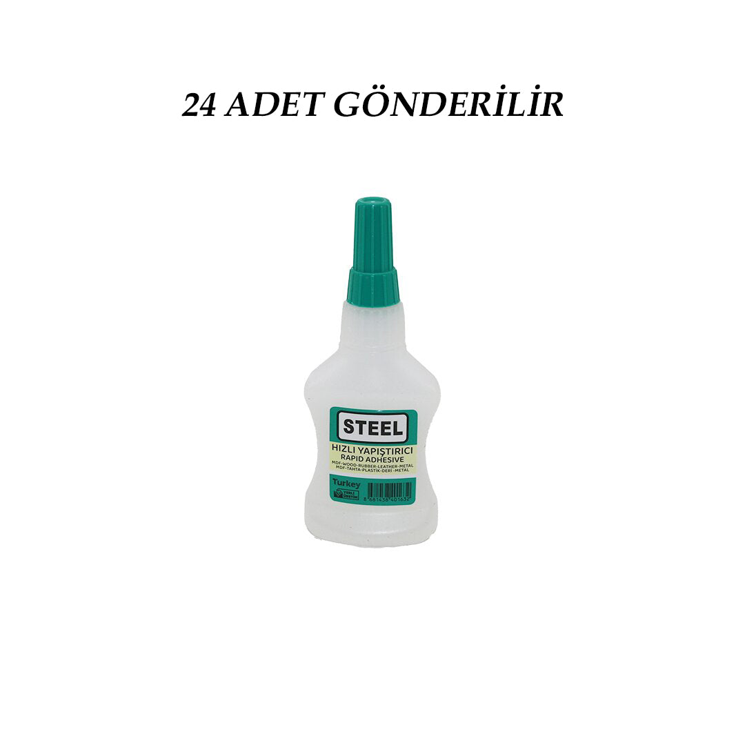 24 ADET WİNCELL STEEL HIZLI YAPIŞTIRICI 37GR 200ML MDF-AHŞAP-METAL-PLASTİK-DERİ (5347)