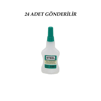 24 ADET WİNCELL STEEL HIZLI YAPIŞTIRICI 37GR 200ML MDF-AHŞAP-METAL-PLASTİK-DERİ (5347)
