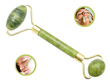 Jade Roller 2-Piece Jade Stone Facial Massager