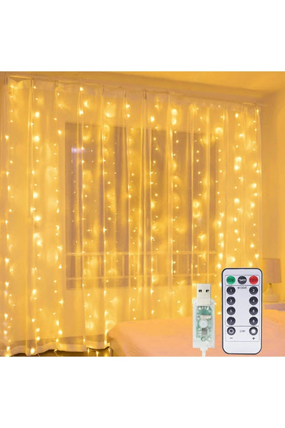 8 Function Fairy Curtain LED Remote Control Daylight Curtain Fairy LED (3m x 3m)
