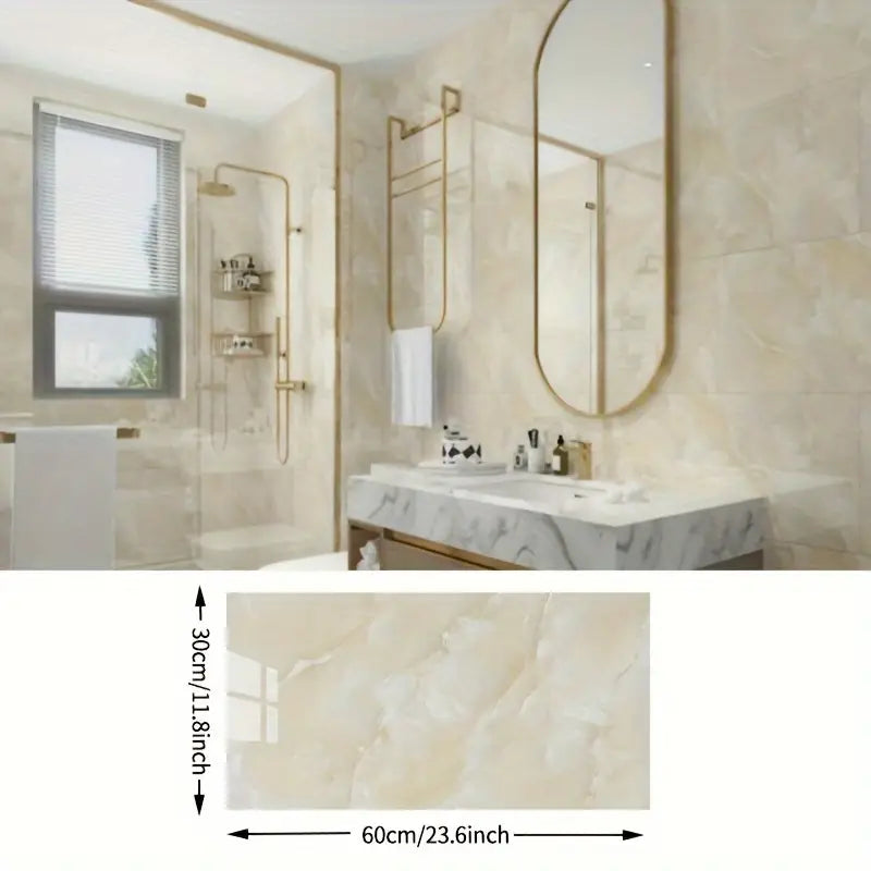 Yellow Marble Pattern Aluminum Plastic Wall Sticker