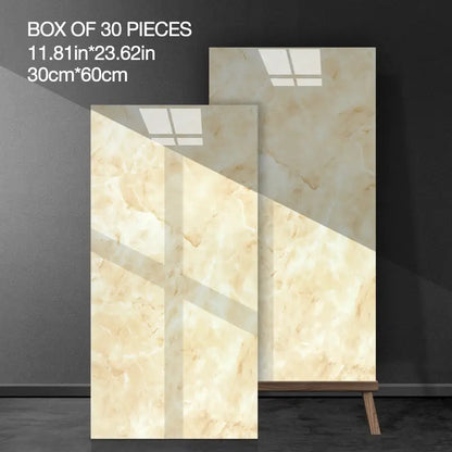 Yellow Marble Pattern Aluminum Plastic Wall Sticker