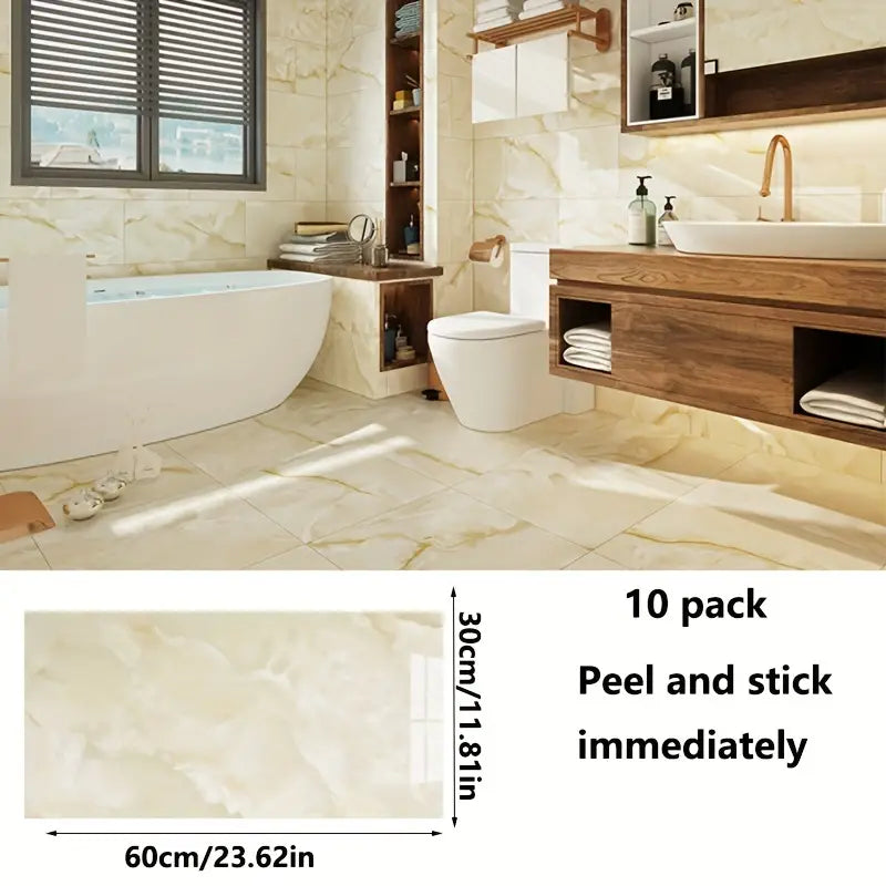 Yellow Marble Pattern Aluminum Plastic Wall Sticker