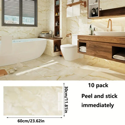Yellow Marble Pattern Aluminum Plastic Wall Sticker
