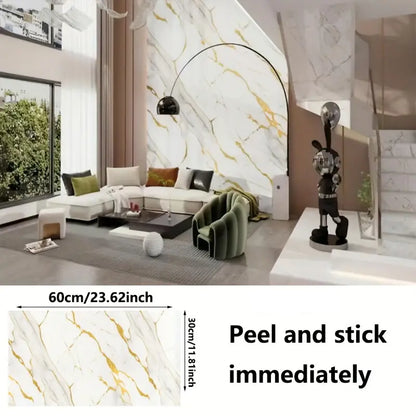 Vinyl White Marble Pattern Aluminum Plastic Wall Sticker