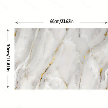 Vinyl White Marble Pattern Aluminum Plastic Wall Sticker