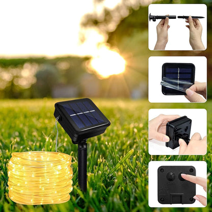 10 متر خرطوم إضاءة LED يعمل بالطاقة الشمسية
