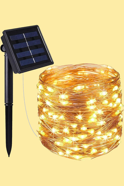 شريط إضاءة خارجي 200 LED يعمل بالطاقة الشمسية