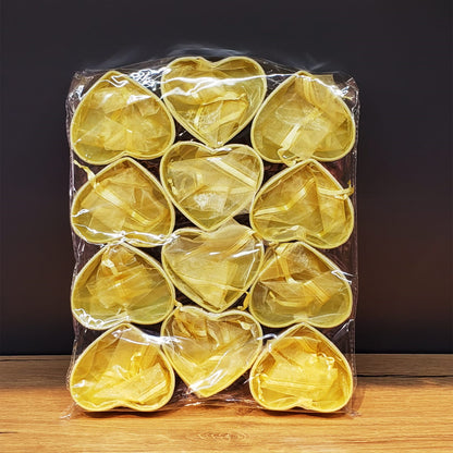 Yellow Heart Tulle Pouch