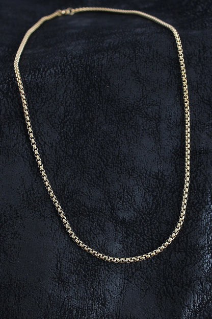 Mey İthalat® 316L Çelik Örme Zincir Model Gold Renk Erkek Kolye