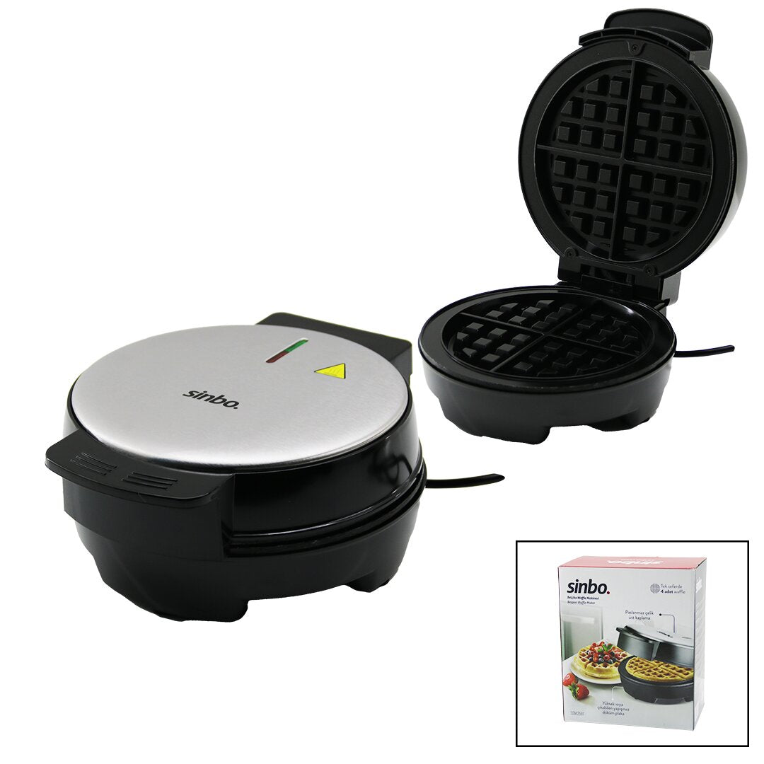 Sinbo Belçika Waffle Makinesi - 4 Waffle Kapasiteli - Yapışmaz Plaka