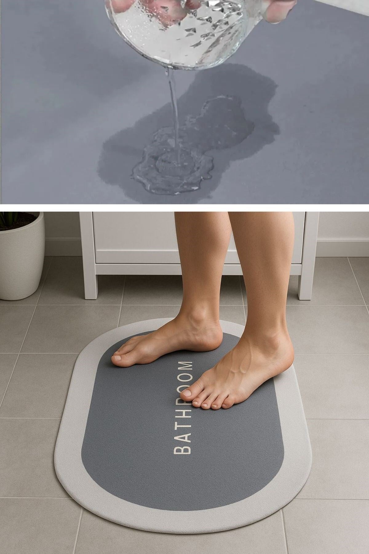 Starixa® Sihirli Süper Su Emici Kaymaz Tabanlı Oval Paspas 40*60 cm