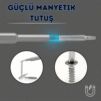 25 Parça 24 farklı uçlu Mıknatıslı 25 in 1  Tornavida Seti (5347)
