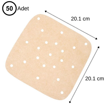 250 Pcs Air Fryer Disposable Parchment Paper, Oil-proof Non-stick Food Grade Perforated Square Liner (5347)