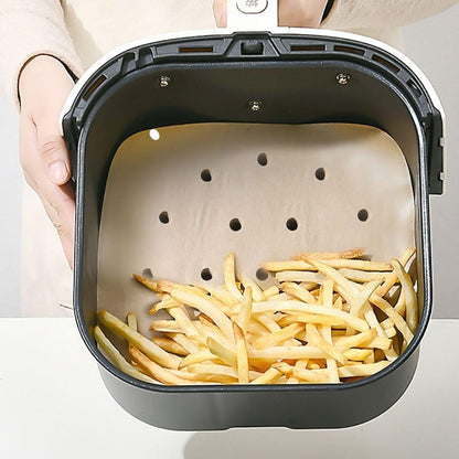250 Pcs Air Fryer Disposable Parchment Paper, Oil-proof Non-stick Food Grade Perforated Square Liner (5347)