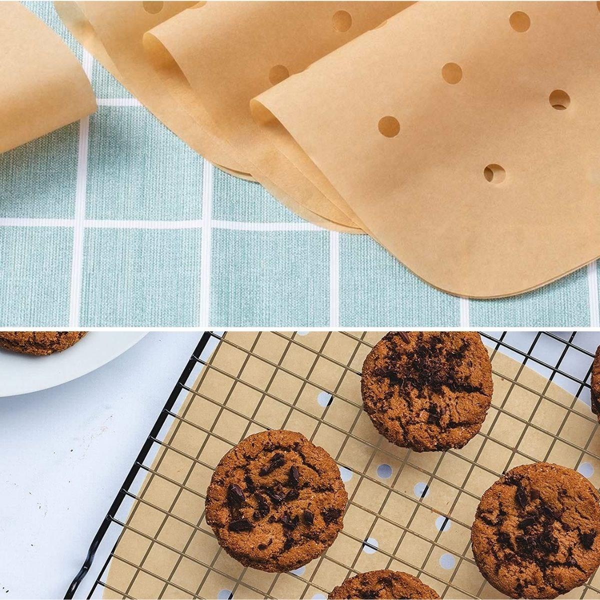 250 Pcs Air Fryer Disposable Parchment Paper, Oil-proof Non-stick Food Grade Perforated Square Liner (5347)