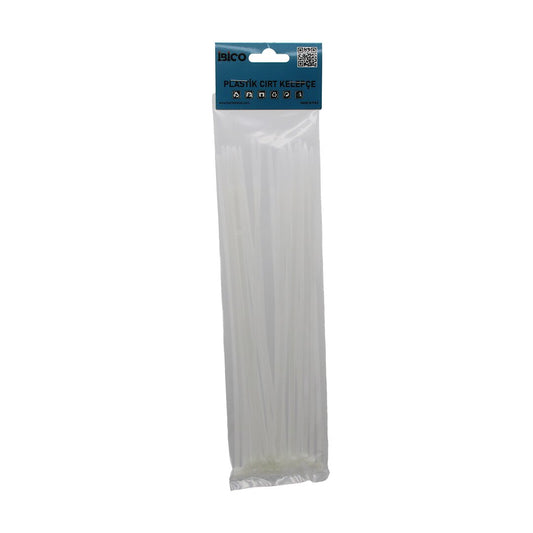 25PCS   BEYAZ   3.6X250MM  PLASTİK CIRT KELEPÇE (5347)