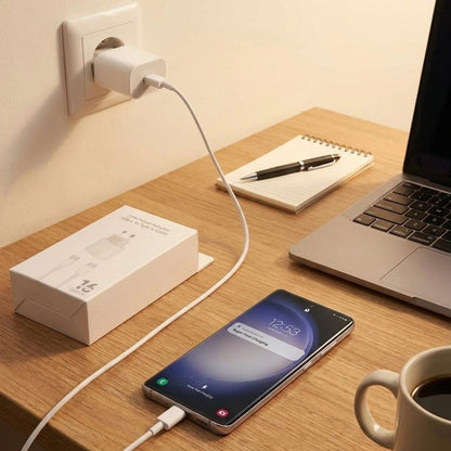 25W Hızlı Şarj Adaptörü USB-C to Type-C Kablolu - PD Destekli, Süper Hızlı Şarj Cihazı (5347)