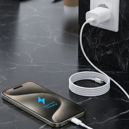 25W Hızlı Şarj Adaptörü USB-C to Type-C Kablolu - PD Destekli, Süper Hızlı Şarj Cihazı (5347)