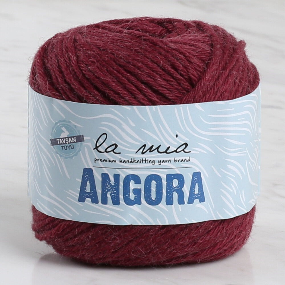 La Mia Angora خيط حياكة يدوي بورجوندي - L005 - 34217