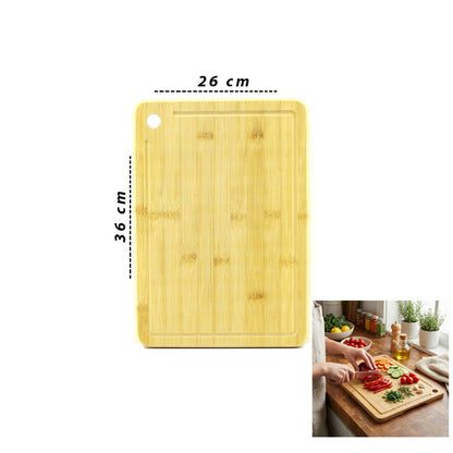 26X36X1.8CM AHŞAP BAMBU KESİM PANOSU - KESME TAHTASI (5347)