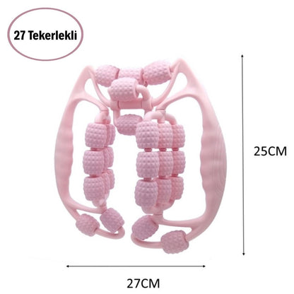 27 Tekerlekli Lenfatik Masaj Roller - Selülit Giderici, Cilt Sıkılaştırıcı, Bacak Kol Sırt Masaj Aleti (5347)