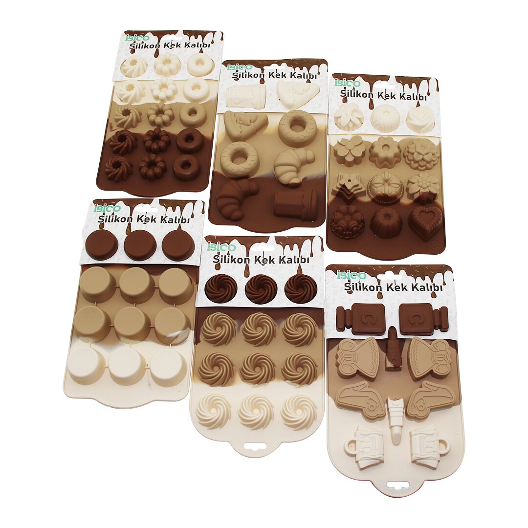 Mini Muffin Kek Kalıbı - Silikon - Karışık Model