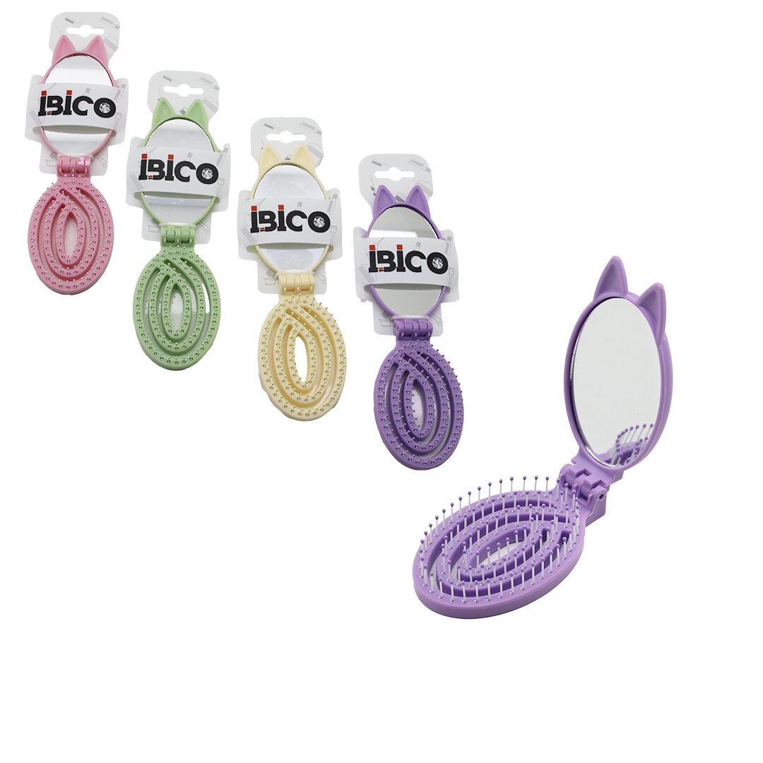 Aynalı Çocuk Tarağı - Katlanır - Oval - Plastik