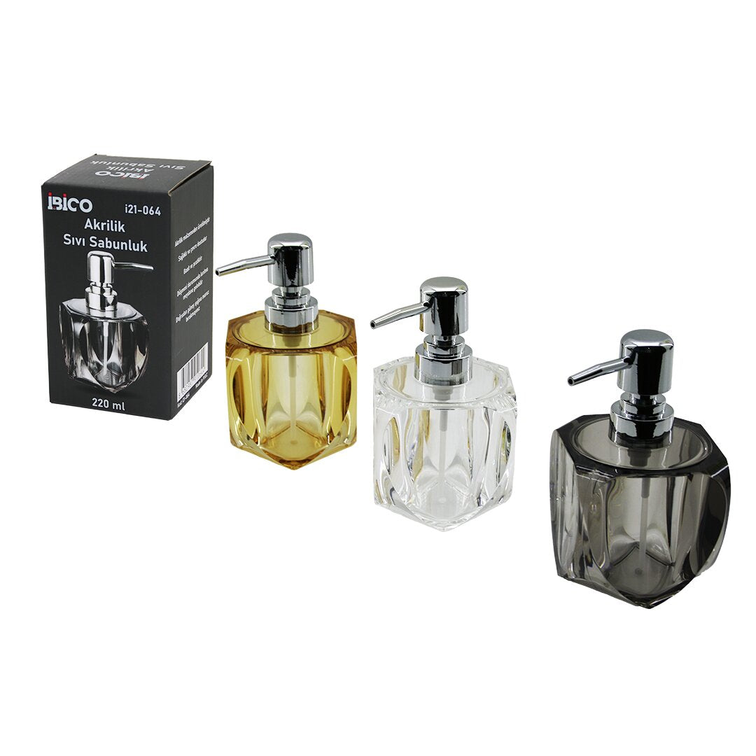 Kare Kalp Tasarımlı Sıvı Sabunluk - 220 ml - Akrilik
