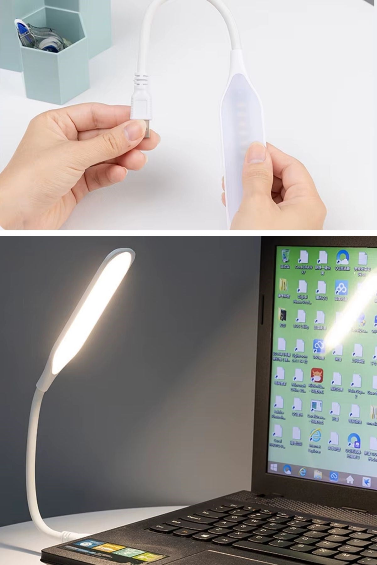 Starixa® USB Girişli 14 Ledli 3 Kademeli Dokunmatik Masa/Kitap Okuma Lambası Ledi Beyaz