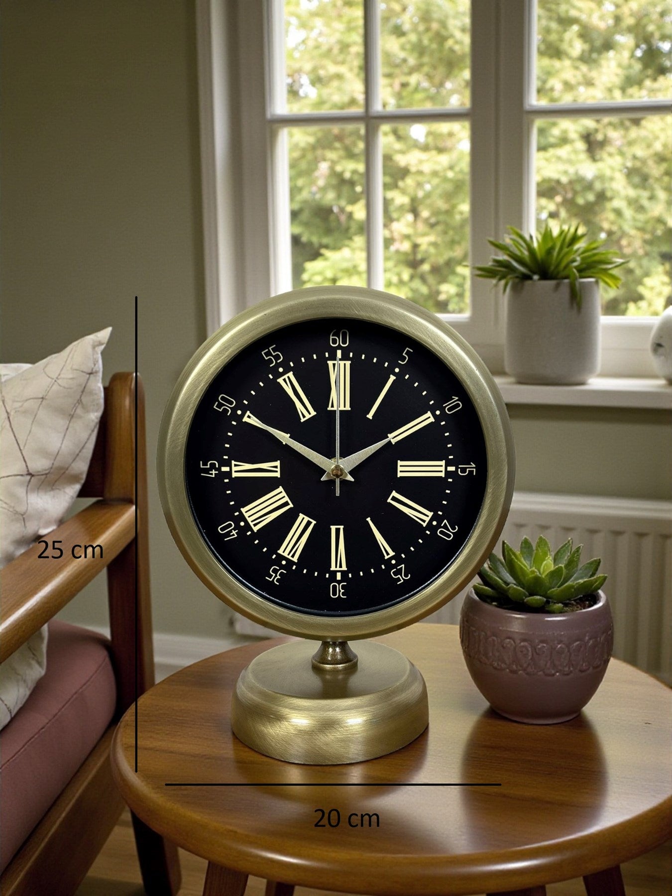 Time Art 25 x 20 Eskitme Metal Masa Saati