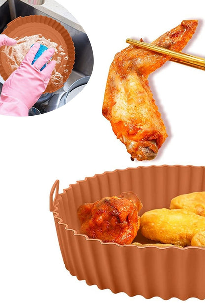 Starixa® Renkli Isıya Dayanıklı Yıkanılabilir Silikon Fırın Ve Airfryer Yuvarlak Model Pişirme Matı 20 Cm