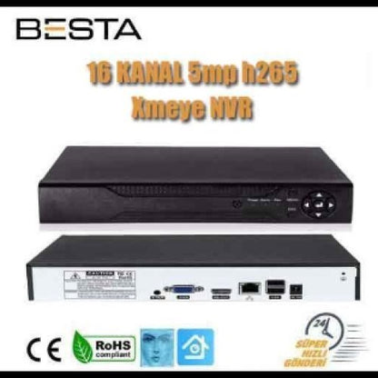 5 MP 1440P 10 Dış Mekan Kameralı IP POE Güvenlik Seti