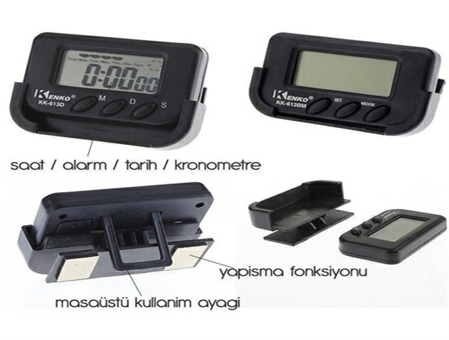 Starixa® Ev ve Araç Tipi Dijital Saat Kronometreli Alarmlı Pilli Saat