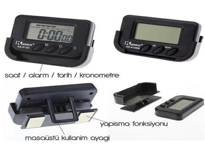 Starixa® Ev ve Araç Tipi Dijital Saat Kronometreli Alarmlı Pilli Saat