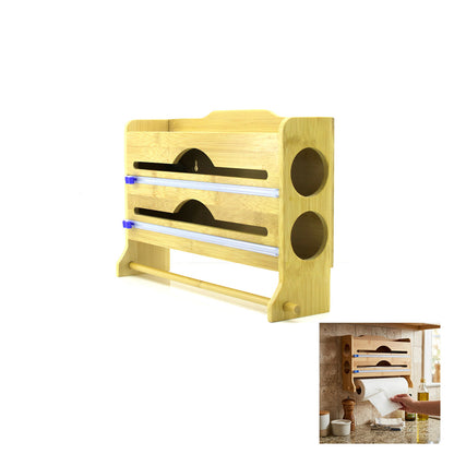 2IN1 = 2 STREÇLİK - 1 KAĞIT HAVLULUK AHŞAP BAMBU STREÇLİK - FOLYOLUK - HAVLULUK KESİCİ BIÇAK KANALLI (5347)
