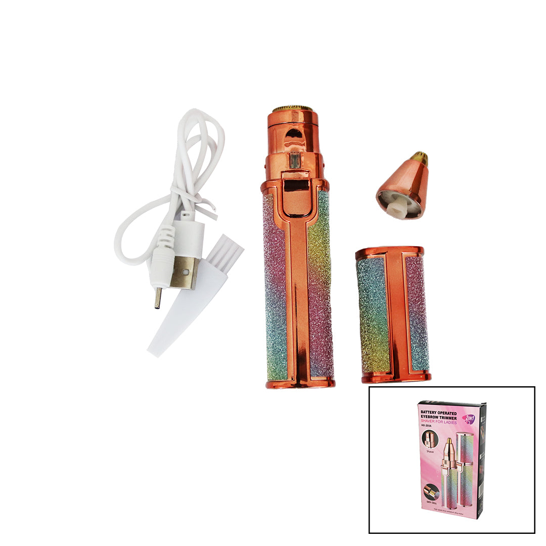 ماكينة إزالة شعر الخدين والأنف 2 في 1 (موديل أحمر شفاه - لامعة - شحن USB) (5347)