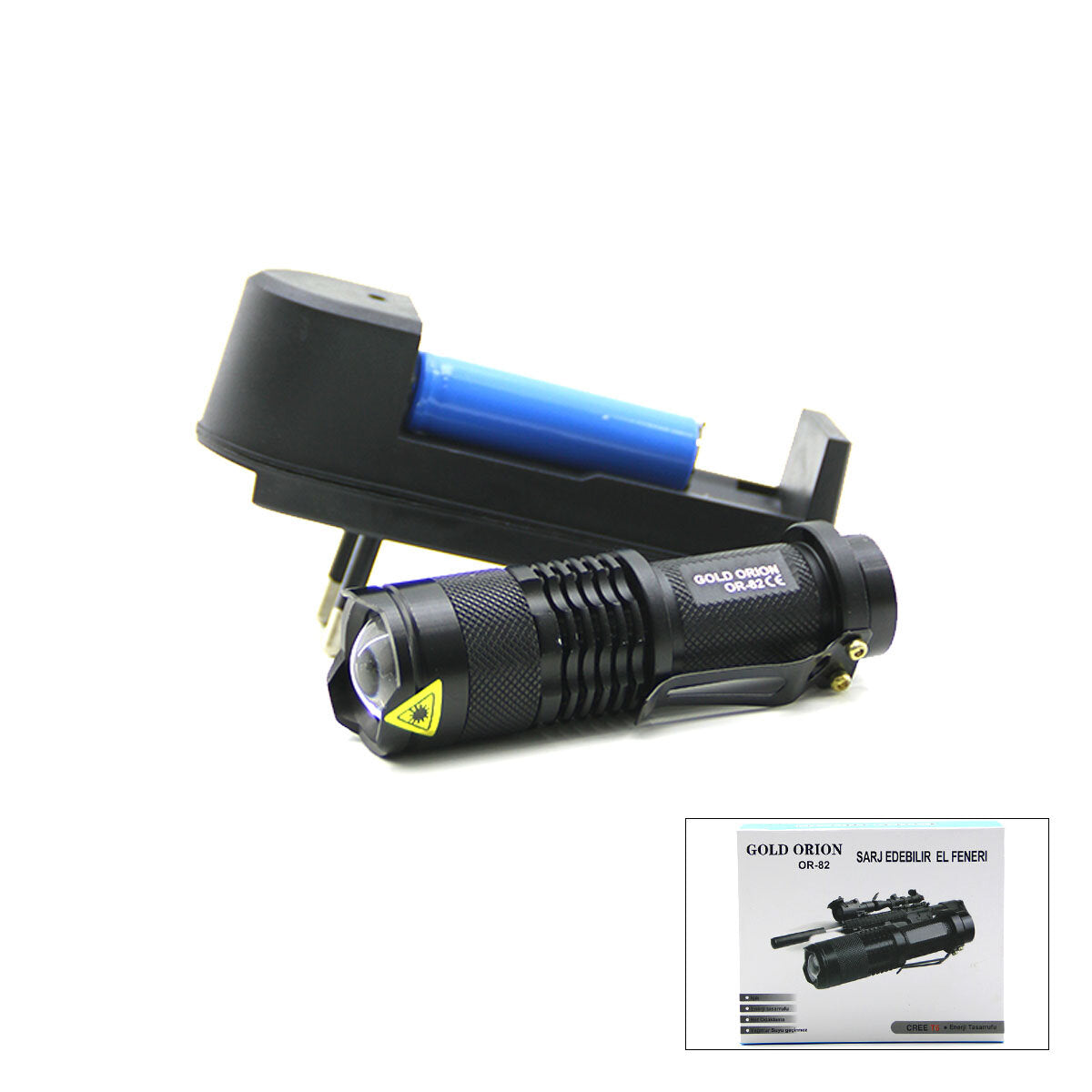2IN1 KÜÇÜK ZOOMLU EL FENERİ COB LED METAL KASA 9CM (5347)