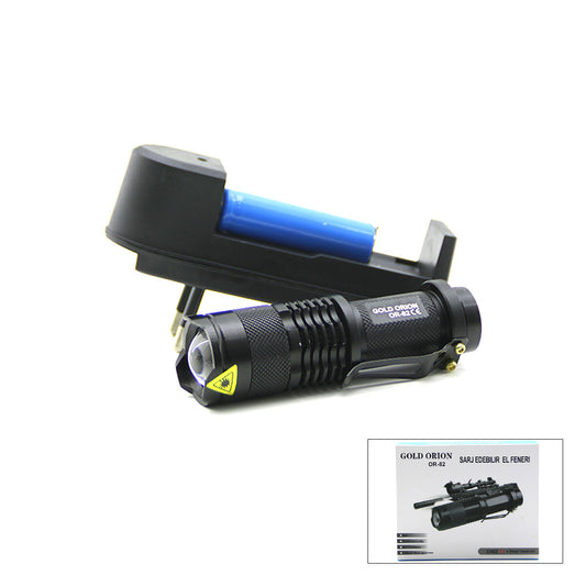 2IN1 KÜÇÜK ZOOMLU EL FENERİ COB LED METAL KASA 9CM (5347)