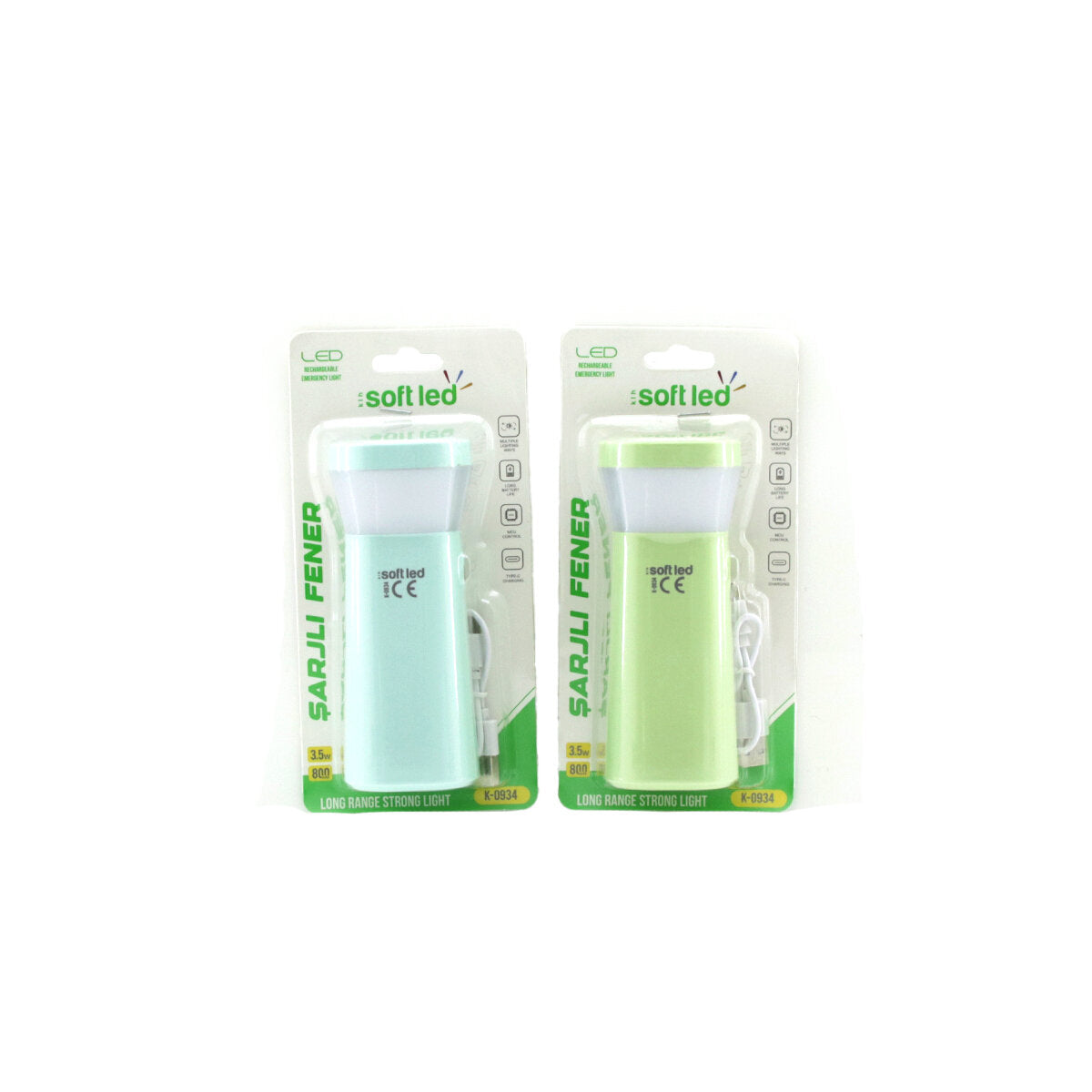 2IN1 - TEK LED USB TO TYPE-C ŞARJLI EL FENERİ 2.5W - 5W K-0934 (5347)