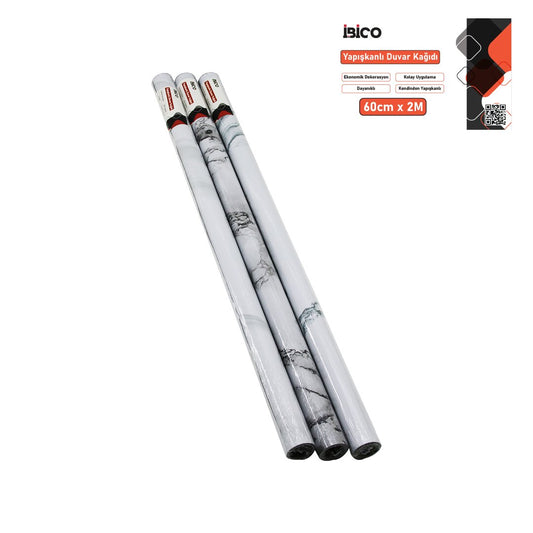 2MT X 60CM BEYAZ MERMER DESENLİ TEZGAH ÜSTÜ FOLYO STİCKER - DUVAR KAĞIT KENDİNDEN YAPIŞKANLI - EKO DEKORASYON - DAYANIKLI (5347)
