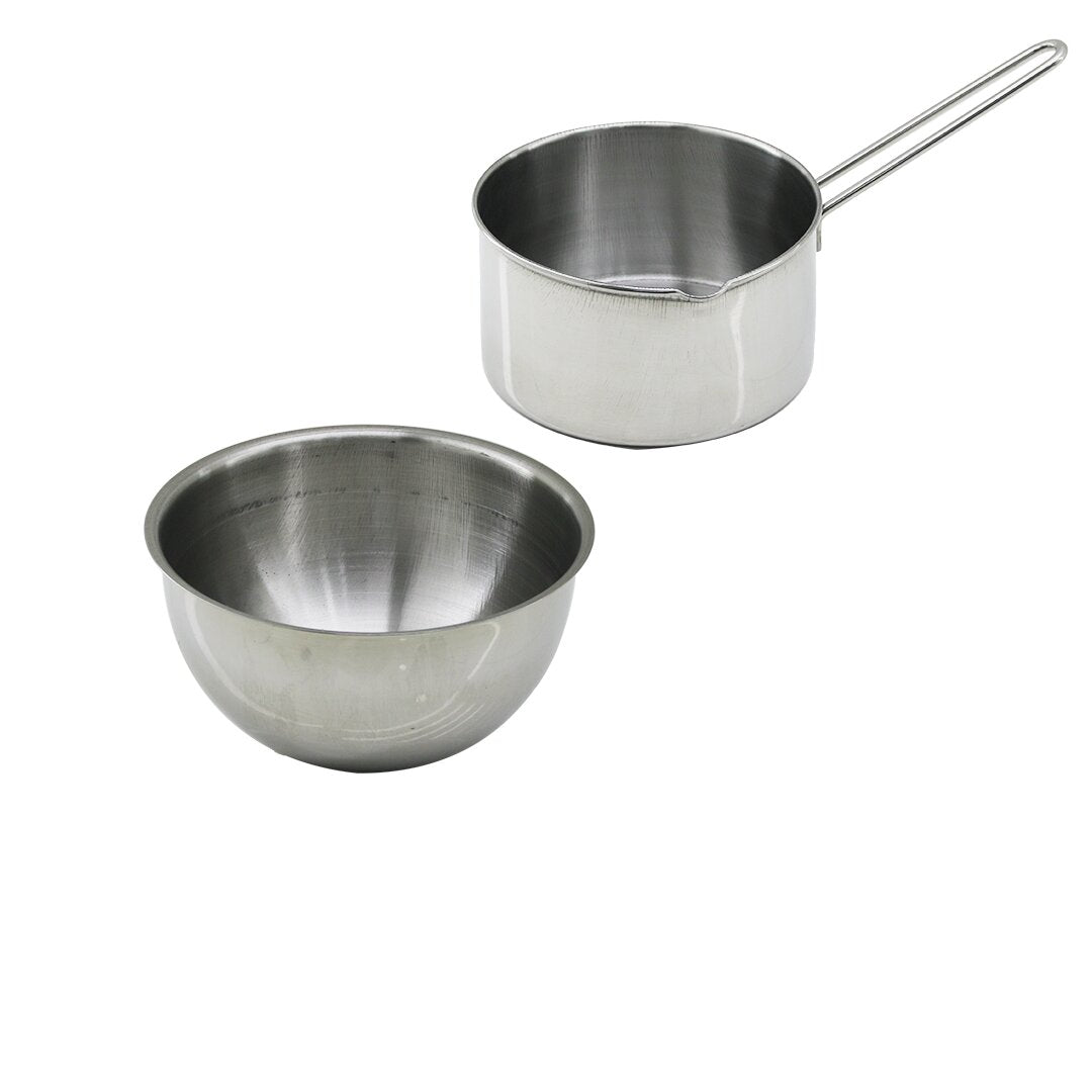 2PCS SET PASLANMAZ ÇELİK CHEFF SÜTLÜK - SOSLUK=14CM - DERİN KAP=17CM (5347)