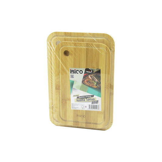 2PCS SETOVAL KENARLI - YUVARLAK DELİKLİ AHŞAP BAMBU KESİM PANOSU - KESME TAHTASI 18X28X1CM--22X32X1CM (5347)