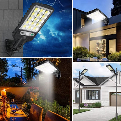 مصابيح جدارية LED تعمل بالطاقة الشمسية مع 3 أوضاع إضاءة مختلفة وجهاز تحكم عن بعد ومناسبة للاستخدام الخارجي (5347)