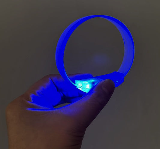 3 Modlu Pilli LED Işıklı Esnek Parti Bilekliği Mavi (5347)