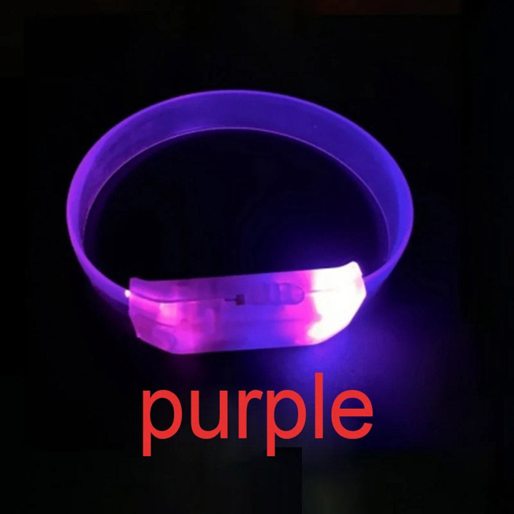 3 Modlu Pilli LED Işıklı Esnek Parti Bilekliği Mor (5347)