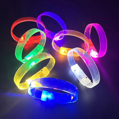 3 Modlu Pilli LED Işıklı Esnek Parti Bilekliği Mor (5347)
