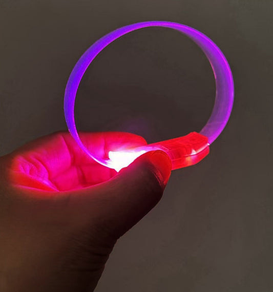 3 Modlu Pilli LED Işıklı Esnek Parti Bilekliği Pembe (5347)