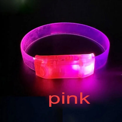 3 Modlu Pilli LED Işıklı Esnek Parti Bilekliği Pembe (5347)