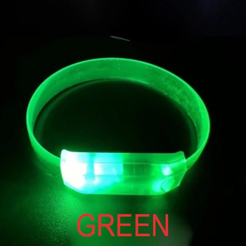 3-Mode Battery-Powered LED Illuminated Flexible Party Bracelet Green